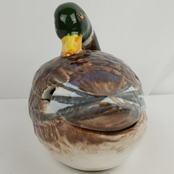 Vintage Made in Italy Dining Vintage Mancer Italian Porcelain Duck